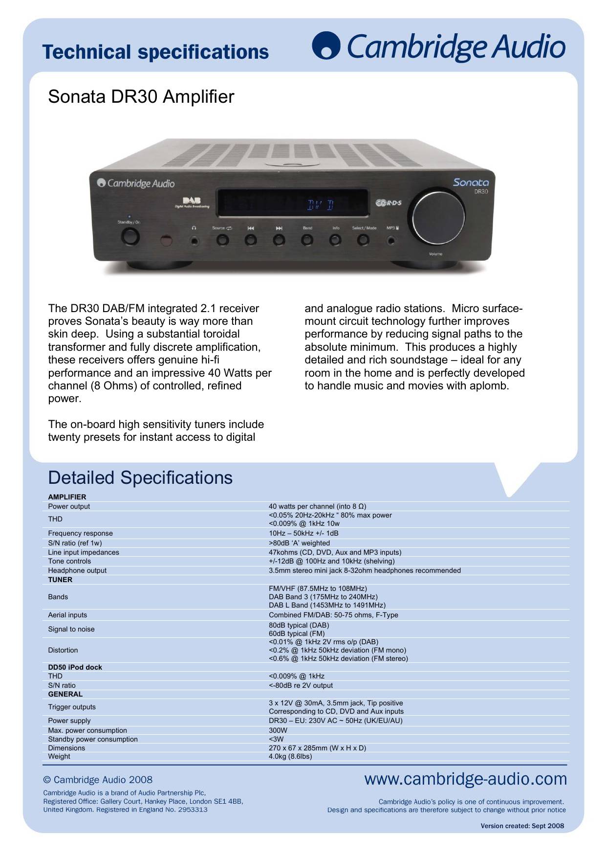 Cambridge Audio Sonata DR30